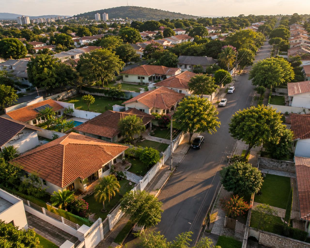 Bairro residencial visto do alto